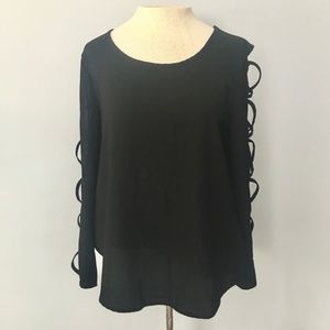 Liberty Lee Black Long Sleeve Blouse
